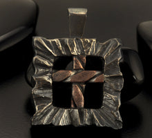 Unique Cross Pendant, Rustic Cross Pendant, Handmade Silver and copper, Cross Jewelry, P-134