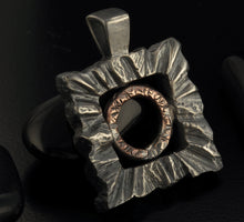 Unique Pendant, Rustic Pendant for Positive Energy Men & Women, Silver and copper, P-133