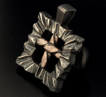 Unique Cross Pendant, Rustic Cross Pendant, Handmade Silver and copper, Cross Jewelry, P-134