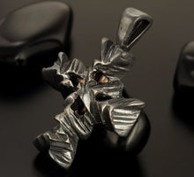 Cross Pendant, Mens Cross Sterling Silver Handmade Pendant, Silver and copper Handmade Cross Pendant, Cross Jewelry, P-137