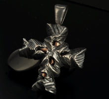 Cross Pendant, Mens Cross Sterling Silver Handmade Pendant, Silver and copper Handmade Cross Pendant, Cross Jewelry, P-137