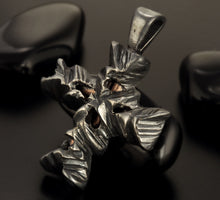 Cross Pendant, Mens Cross Sterling Silver Handmade Pendant, Silver and copper Handmade Cross Pendant, Cross Jewelry, P-137