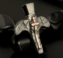 Mens Cross Pendant, Silver and copper Handmade Cross Pendant, Mens Cross Silver Handmade Pendant, Cross Jewelry, P-138