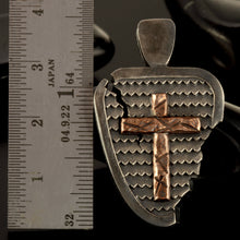 Mens Cross Pendant, Silver and copper Handmade Cross Pendant, Mens Cross Silver Handmade Pendant, Cross Jewelry, P-136