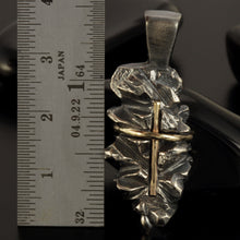 Cross Pendant, Mens Cross Sterling Silver Handmade Pendant, Silver and copper Handmade Cross Pendant, Cross Jewelry, P-115