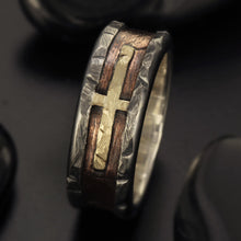 Mens Cross Silver ring, RS-1163