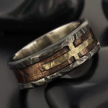 Mens Cross Silver ring, RS-1163