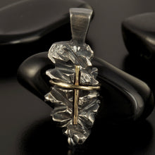 Cross Pendant, Mens Cross Sterling Silver Handmade Pendant, Silver and copper Handmade Cross Pendant, Cross Jewelry, P-115