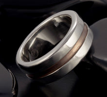Men's Wedding Band, Sterling Silver & Copper Ring, Classic Men's Ring, RS-1078