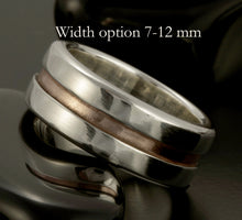 Men's Wedding Band, Sterling Silver & Copper Ring, Classic Men's Ring, RS-1078
