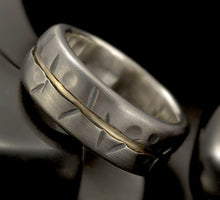 Rustic Men ring, Men 14K Gold  Ring,  Men Engagement Ring, Men's Silver & Gold Ring,  1081