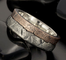 Mens ring, Silver & Copper, Unique Mens ring, Men Wedding Band, Unique Men Ring,  RS-1136