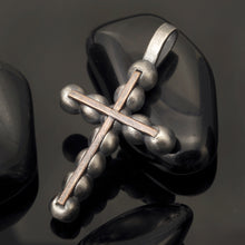 Cross Pendant, Mens Cross Sterling Silver Handmade Pendant, Silver and copper Handmade Cross Pendant, Cross Jewelry, P-114