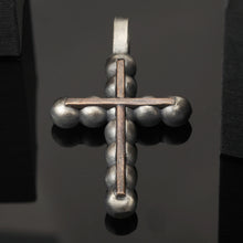 Cross Pendant, Mens Cross Sterling Silver Handmade Pendant, Silver and copper Handmade Cross Pendant, Cross Jewelry, P-114