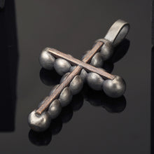 Cross Pendant, Mens Cross Sterling Silver Handmade Pendant, Silver and copper Handmade Cross Pendant, Cross Jewelry, P-114