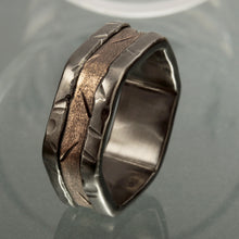 Unique Men's Ring, Rustic Silver & Copper Wedding Band, Handmade Men's Ring, Artisan Wedding Ring, RS-1188