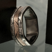 Unique Men's Ring, Rustic Silver & Copper Wedding Band, Handmade Men's Ring, Artisan Wedding Ring, RS-1188