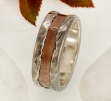 Rustic mans ring Mens ring, Silevr Mens Ring, Mens Wedding band, Mens Engagement Ring, Men's Silver Copper Ring,  RS-1191