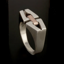 Unique Men Ring, Artisan Men Silver Band, Two Tone Silver Copper ring, Black Man Ring, Gift for men,  RS-1200