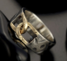 Men wedding Band, 14K Gold and Silver, Men Wedding Ring, Wide Men Wedding Band, 8 mm Ring, Men's Gift, RS-1210