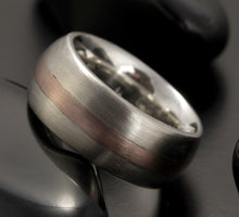 Rustic Men's wedding Band, Men's Wedding Ring, Silver Copper Ring, Wide Men Wedding Band, 8 mm Ring, Comfort Fit Ring , Men's Gift, RS-1233