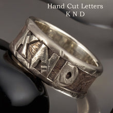 Personalized Men's Signet Ring, Custom Initial Ring, Sterling Silver & Copper, RS-1254