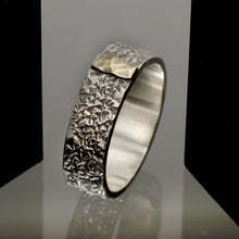 Viking Wedding Ring, Men's Band, 14K Gold & Sterling Silver Ring, Rustic Wedding Band, Men's Gold Ring, RS-1260
