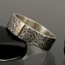 Viking Wedding Ring, Men's Band, 14K Gold & Sterling Silver Ring, Rustic Wedding Band, Men's Gold Ring, RS-1260