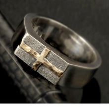 Mens cross Ring - Mens  Band - Mens Jewelry - christian ring - Hammered mens ring band - Personalized Ring - Mens Gift -  RS-1275