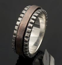 Men's Sterling Silver Wedding Band, Rustic Textured Men's Ring, Black Oxidized Ring, RS-1278