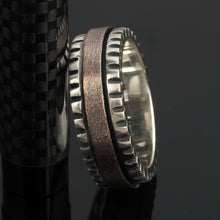 Men's Sterling Silver Wedding Band, Rustic Textured Men's Ring, Black Oxidized Ring, RS-1278
