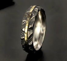 14K solid gold & Silver Ring, Man and Woman,  RS-1405