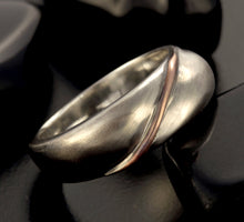 Mixed Metal Mens Ring, Silver Copper Wedding Band, Two Tone Ring, RS-1304