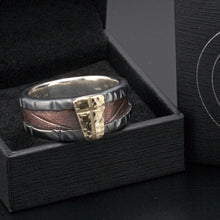 Mens Ring, 14K solid Gold & Silver Ring, Rustic mens ring,  Gift for men,  RS-1306