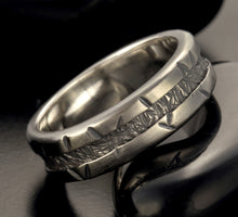 Mens Wedding Band, Rustic Sterling Silver Ring, Textured Mens Ring, RS-1308