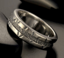 Mens Wedding Band, Rustic Sterling Silver Ring, Textured Mens Ring, RS-1308