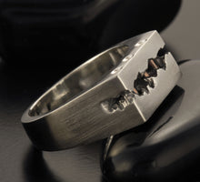 Men's Rustic Wedding Band, Silver & Copper Textured Ring, RS-1309