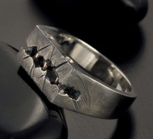 Mens Signet Black Ring, Man Unique ring, Mens Silver ring, Anniversary gift, Rustic ring, RS- 1309-1