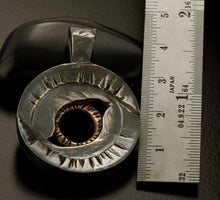 Unique Pendant, Rustic Dark Pendant for Men & Women, Yin and Yang Pendant, Eye  Pendant, Silver and copper, P-132