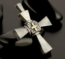 Men's Sterling Silver Cross Pendant, 14K Gold Cross Necklace, Christian Jewelry, P-139