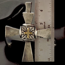 Men's Sterling Silver Cross Pendant, 14K Gold Cross Necklace, Christian Jewelry, P-139