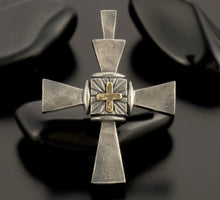 Men's Sterling Silver Cross Pendant, 14K Gold Cross Necklace, Christian Jewelry, P-139