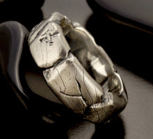 Rustic Sterling Silver Ring, Handmade Men's Wedding Band, Textured Ring, Artisan Ring, RS-1406
