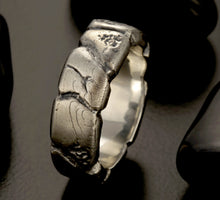 Rustic Sterling Silver Ring, Handmade Men's Wedding Band, Textured Ring, Artisan Ring, RS-1406