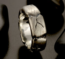Rustic Sterling Silver Ring, Handmade Men's Wedding Band, Textured Ring, Artisan Ring, RS-1406