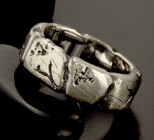 Rustic Sterling Silver Ring, Handmade Men's Wedding Band, Textured Ring, Artisan Ring, RS-1406