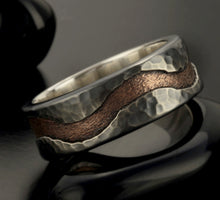 Mens Band, Unique ring, Rustic Men Band, Silver Copper Ring, Men Gift, RS-1410