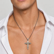 Handmade Sterling Silver & 14K Gold Cross Pendant for Men | Christian Necklace | P-145