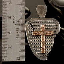 Handmade Sterling Silver & Copper Cross Pendant for Men | Christian Necklace | P-147