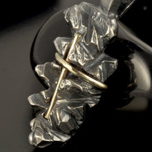 Unique Cross Pendant, Silver and 14K solid Gold Handmade Cross Pendant, Cross Jewelry, P-148
